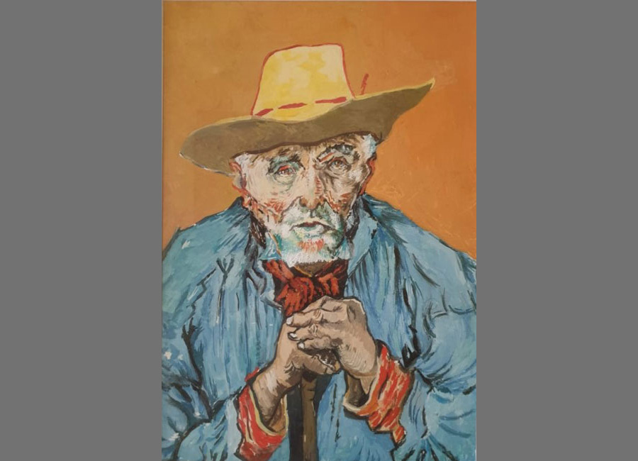 Vincent van Gogh, alter Bauer aus der Provence, Tempera auf Holzplatte, 29,5x20,3cm